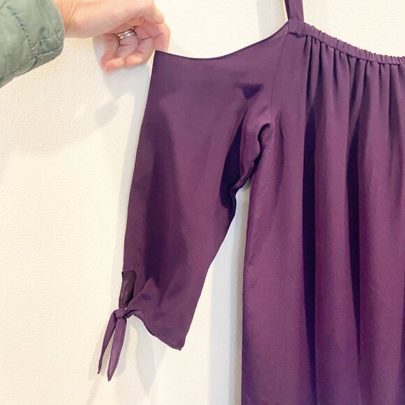 Madewell Silk Cold-Shoulder Dress Size 4 - Picture 7 of 10